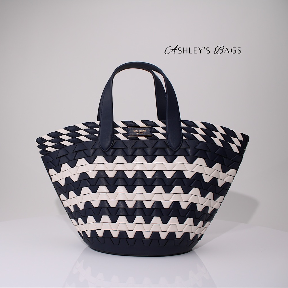 Kate Spade Zigzag Woven Leather Small Tote